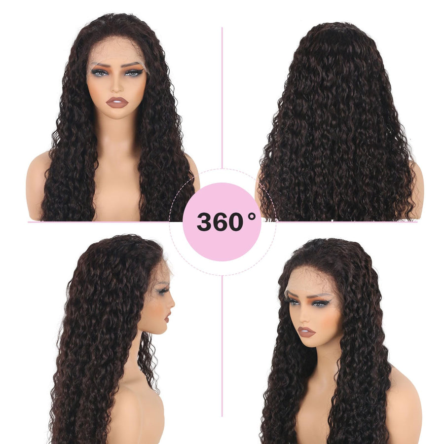ManeMajesty Deep Wave 13x4 Lace Front Human Hair Wig - FT-2312H - B0CC55S1GF