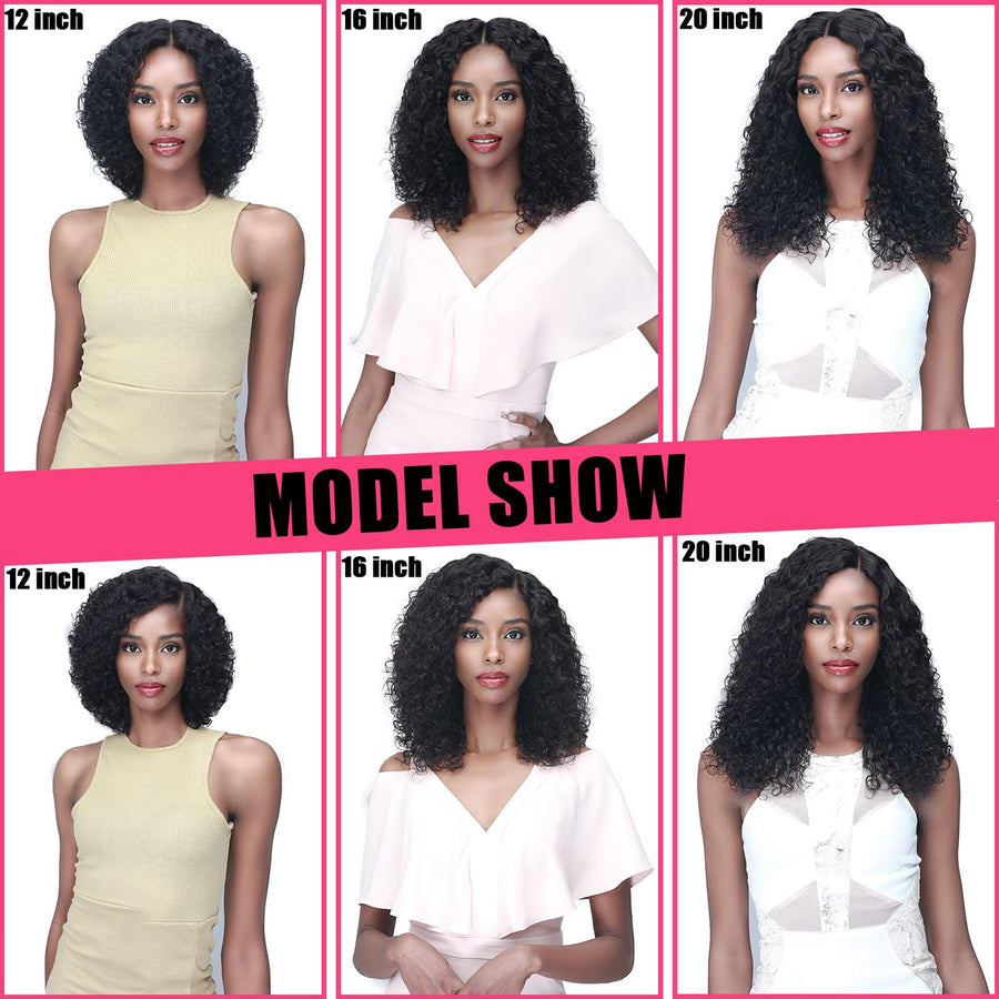 ManeMajesty Deep Curly 13x4 T Part Lace Front Glueless Human Hair Wig - FT-2211 - B0CC57CKSX