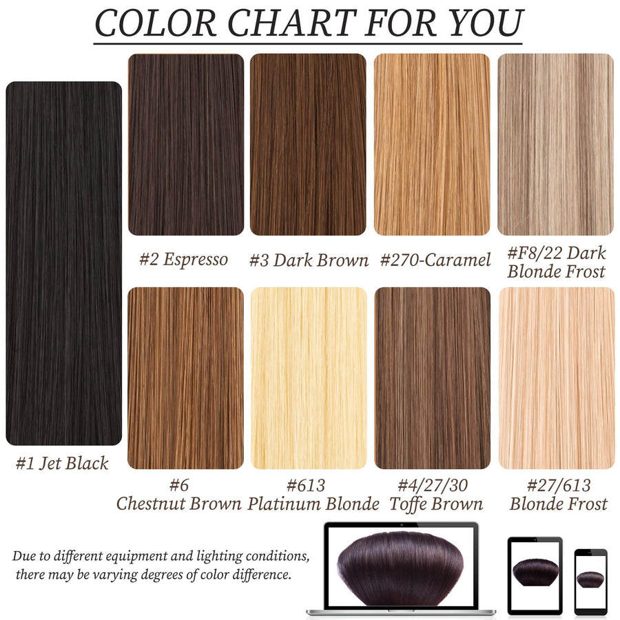 ManeMajesty Straight Clip-In Human Hair Extensions - 14 #2-Espresso - B0CJL29GQH