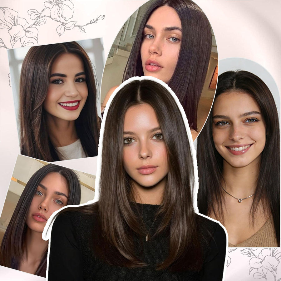 ManeMajesty 16 Inch Straight 13x6 Lace Front Glueless Wear and Go Human Hair Wig - FT-2076C-1 - B0CLJBF3YC