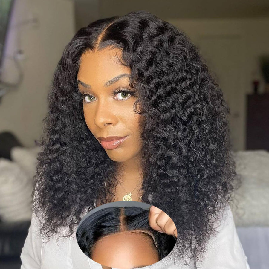 ManeMajesty 16 Inch Deep Wave 13x6 Lace Front Glueless Wear and Go Human Hair Wig - FT-2077C-1 - B0CLJBJMHT