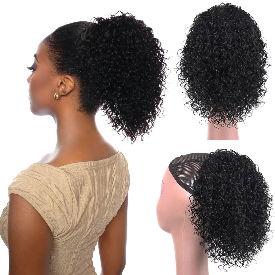 ManeMajesty Kinky Curly Drawstring Ponytail Extension - FT-2187 - B0D7ZXGN27