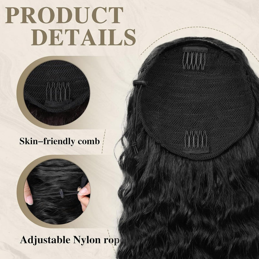 ManeMajesty Kinky Curly Drawstring Ponytail Extension - FT-2187 - B0D7ZXGN27