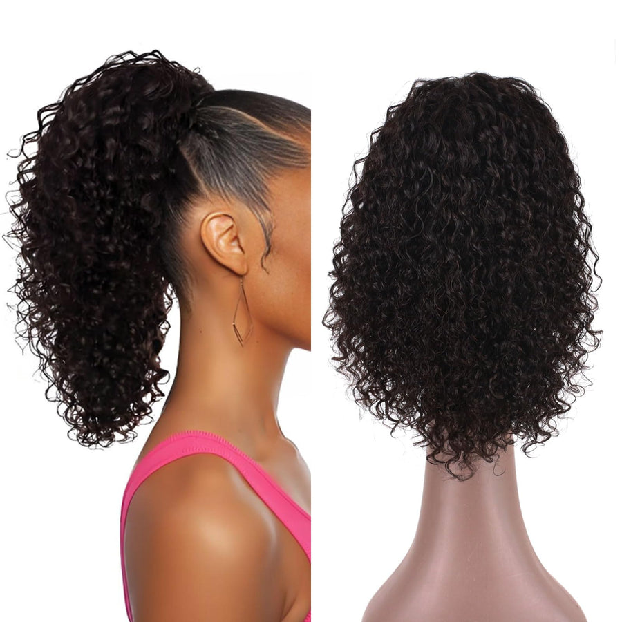 ManeMajesty Kinky Curly Drawstring Ponytail Extension - FT-2187B - B0D7ZXWMS8