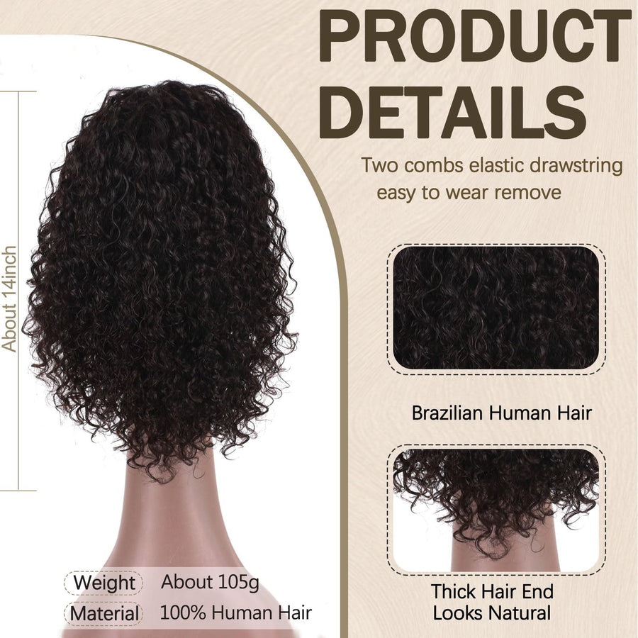ManeMajesty Kinky Curly Drawstring Ponytail Extension - FT-2187B - B0D7ZXWMS8