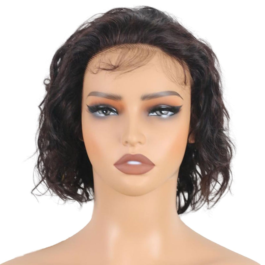 ManeMajesty Body Wave 13x5 Lace Front Bob Pixie Cut Glueless Human Hair Wig - FT- 2117 - B0D87D94ZT
