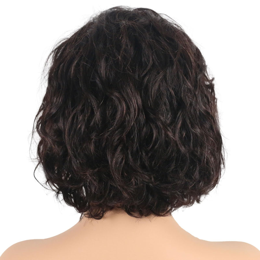 ManeMajesty Body Wave 13x5 Lace Front Bob Pixie Cut Glueless Human Hair Wig - FT- 2117 - B0D87D94ZT