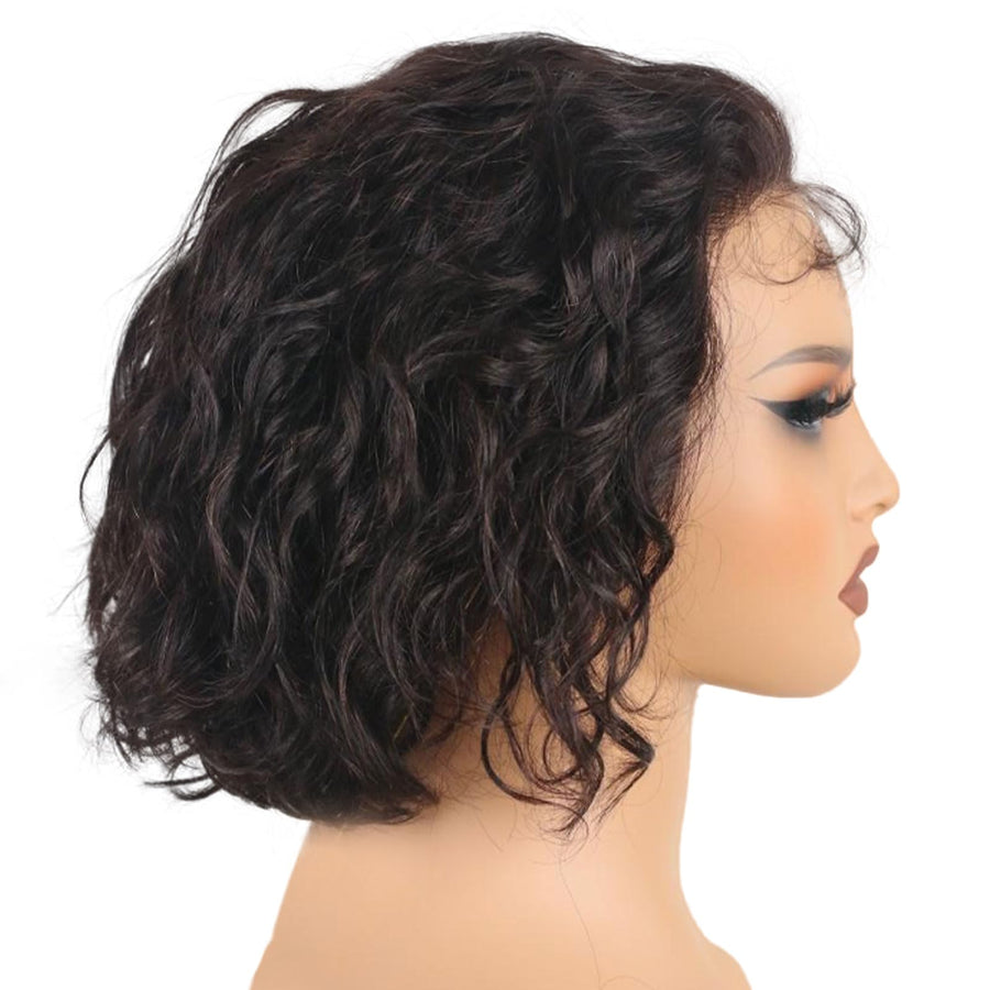 ManeMajesty Body Wave 13x5 Lace Front Bob Pixie Cut Glueless Human Hair Wig - FT- 2117 - B0D87D94ZT