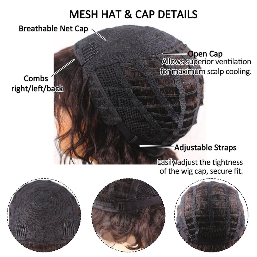 ManeMajesty 10 Inch Body Wave Bob With Bangs Human Hair Wig - FT-1339B-NA - B0DB7BB287