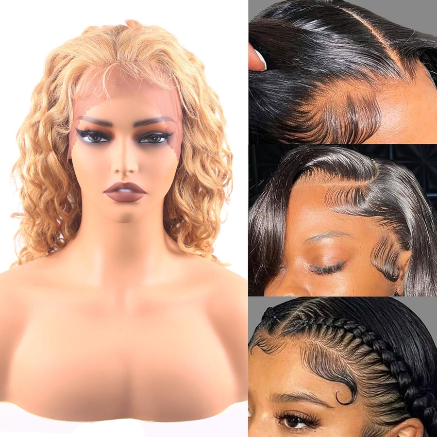 ManeMajesty 18 Inch Body Wave Lace Front Human Hair Wig - FT-2091 #27 - B0DBKXH3WV