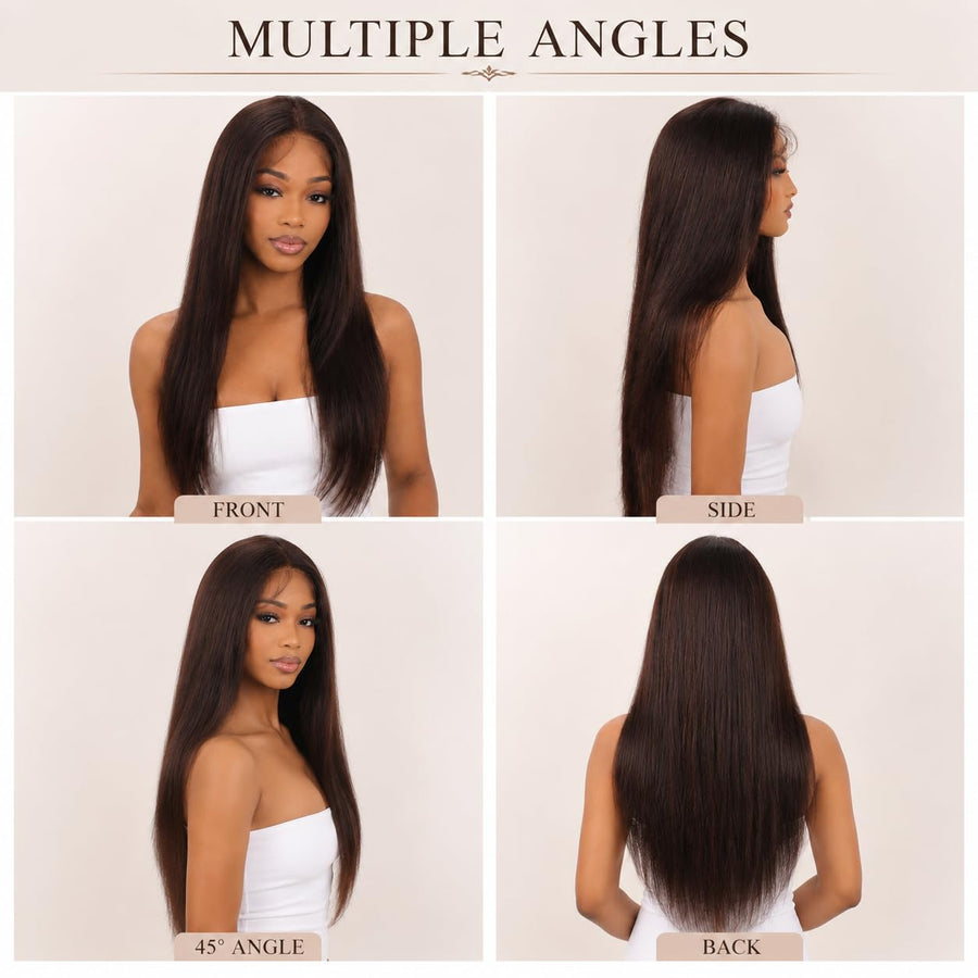 ManeMajesty Straight 13x4 Lace Front Glueless Human Hair Wig - FT-2308J-1 - B0DHFN3L2J