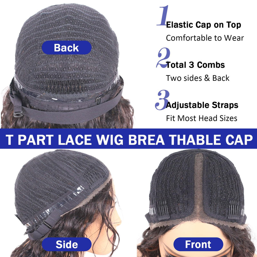ManeMajesty Wet and Wavy T Part Lace Front Glueless Wear and Go Human Hair Wig - FT-2212-FS1B/30 - B0DMVG5TDZ