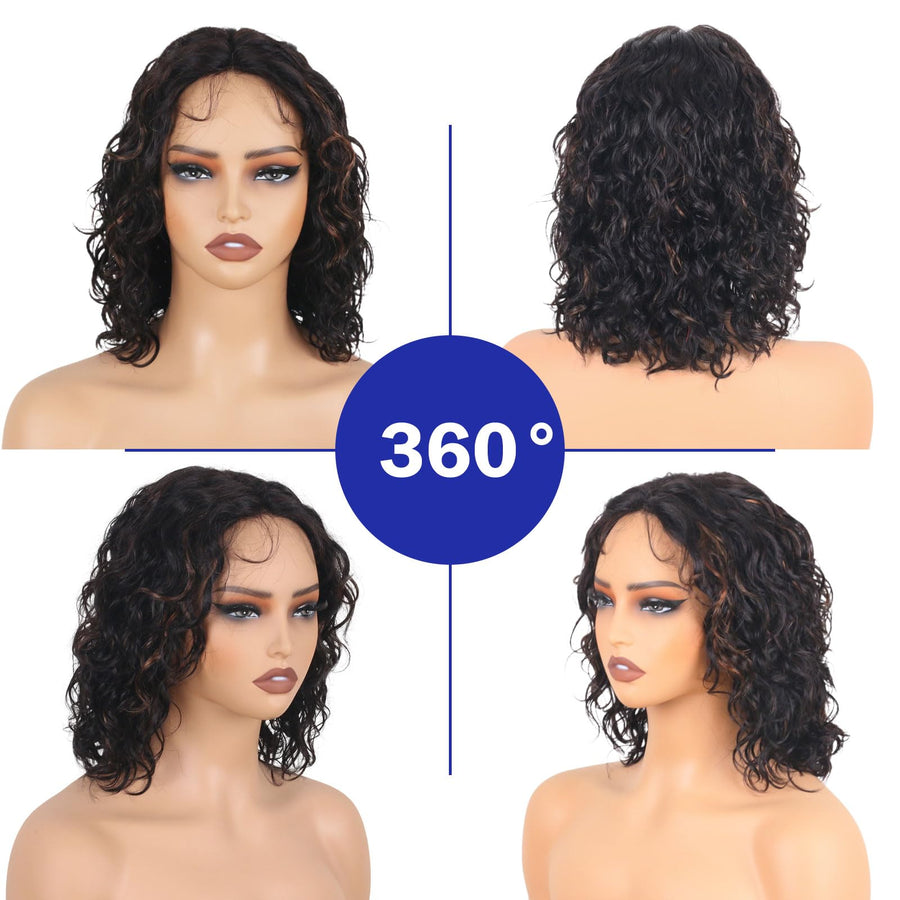 ManeMajesty Wet and Wavy T Part Lace Front Glueless Wear and Go Human Hair Wig - FT-2212-FS1B/30 - B0DMVG5TDZ