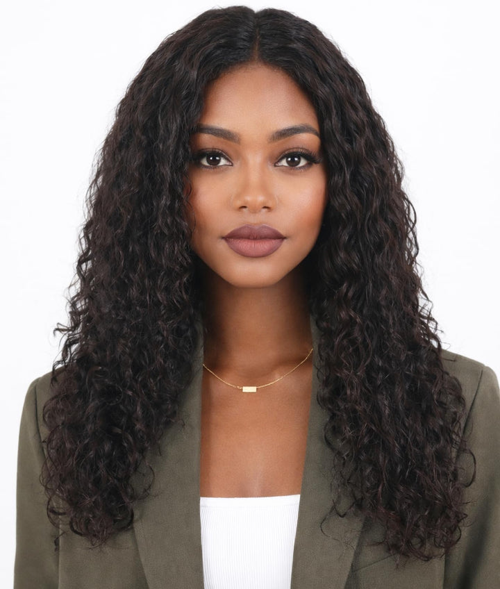 ManeMajesty Deep Curly 13x4 T Part Lace Front Glueless Human Hair Wig