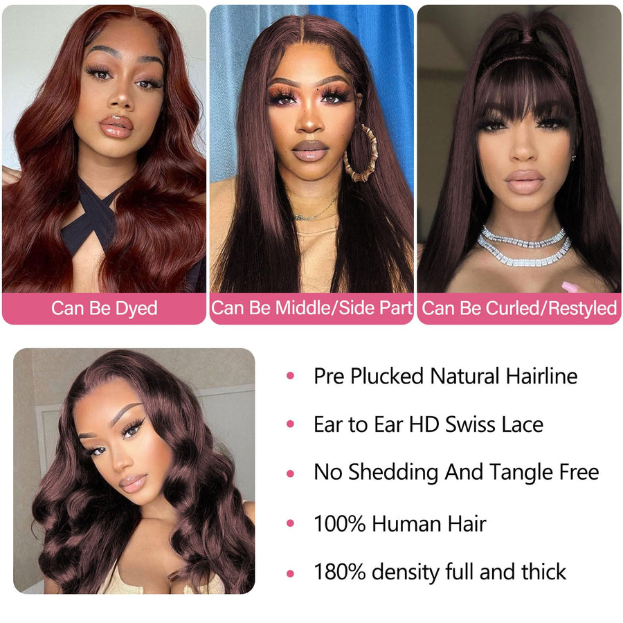 ManeMajesty Body Wave 13x4 Lace Front Glueless Human Hair Wig - FT-2327D-1 - B0DPSQ6GJQ