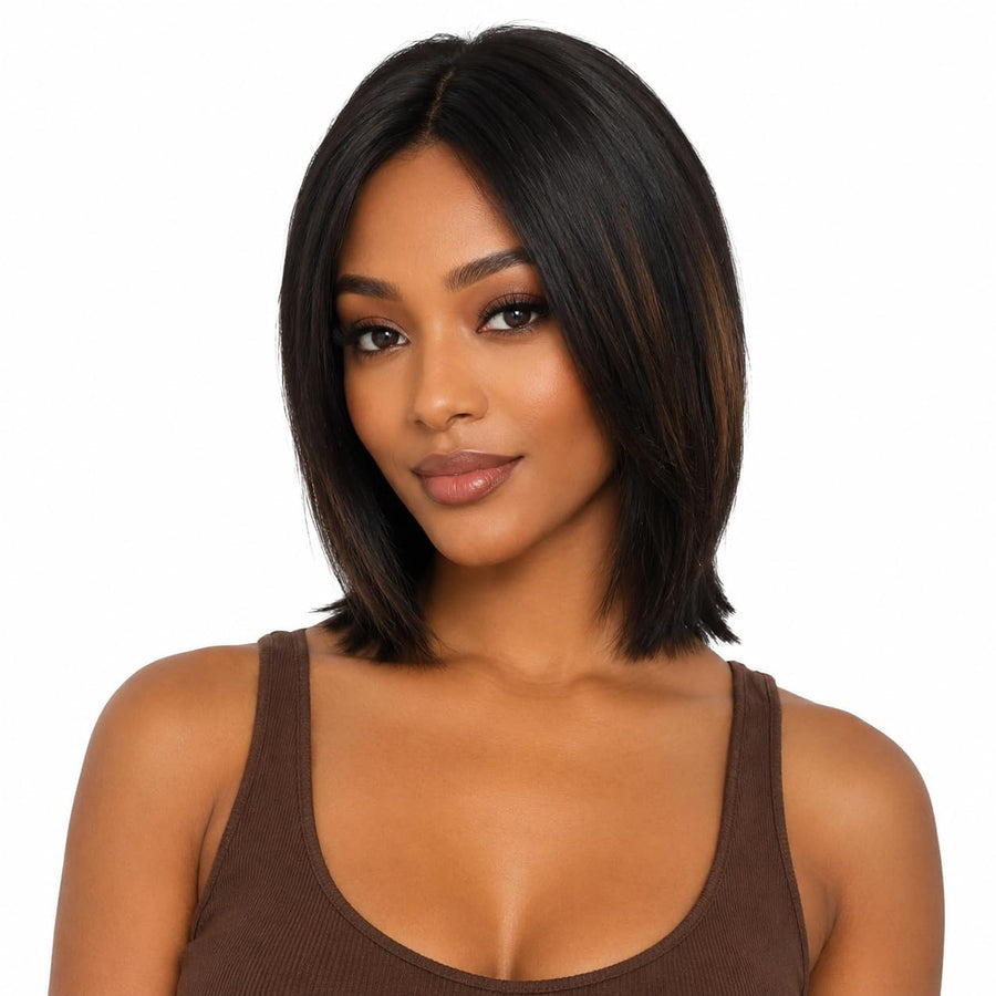 ManeMajesty Straight Lace Front Glueless Wear and Go Human Hair Wig - FT-2210-FS1B/30 - B0F28G775X