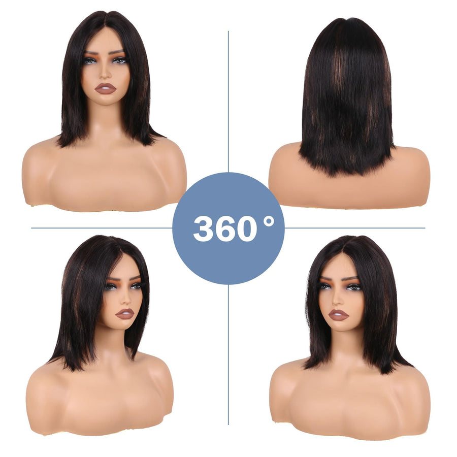 ManeMajesty Straight Lace Front Glueless Wear and Go Human Hair Wig - FT-2210-FS1B/30 - B0F28G775X