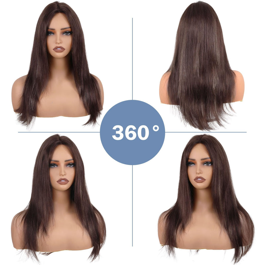 ManeMajesty Straight Lace Front Glueless Wear and Go Human Hair Wig - FT-2210D-FS4/27 - B0F28GH4S7
