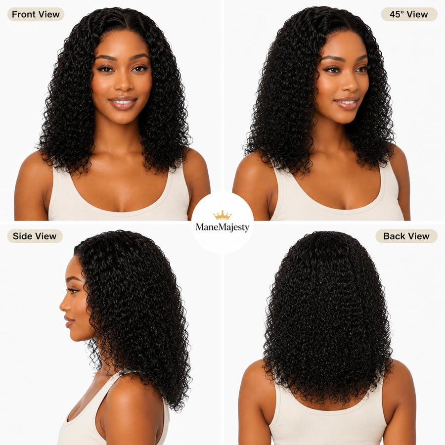 ManeMajesty Lace Front Glueless Human Hair Wig - FT-2589C-Natural BK - B0F28H2HHP
