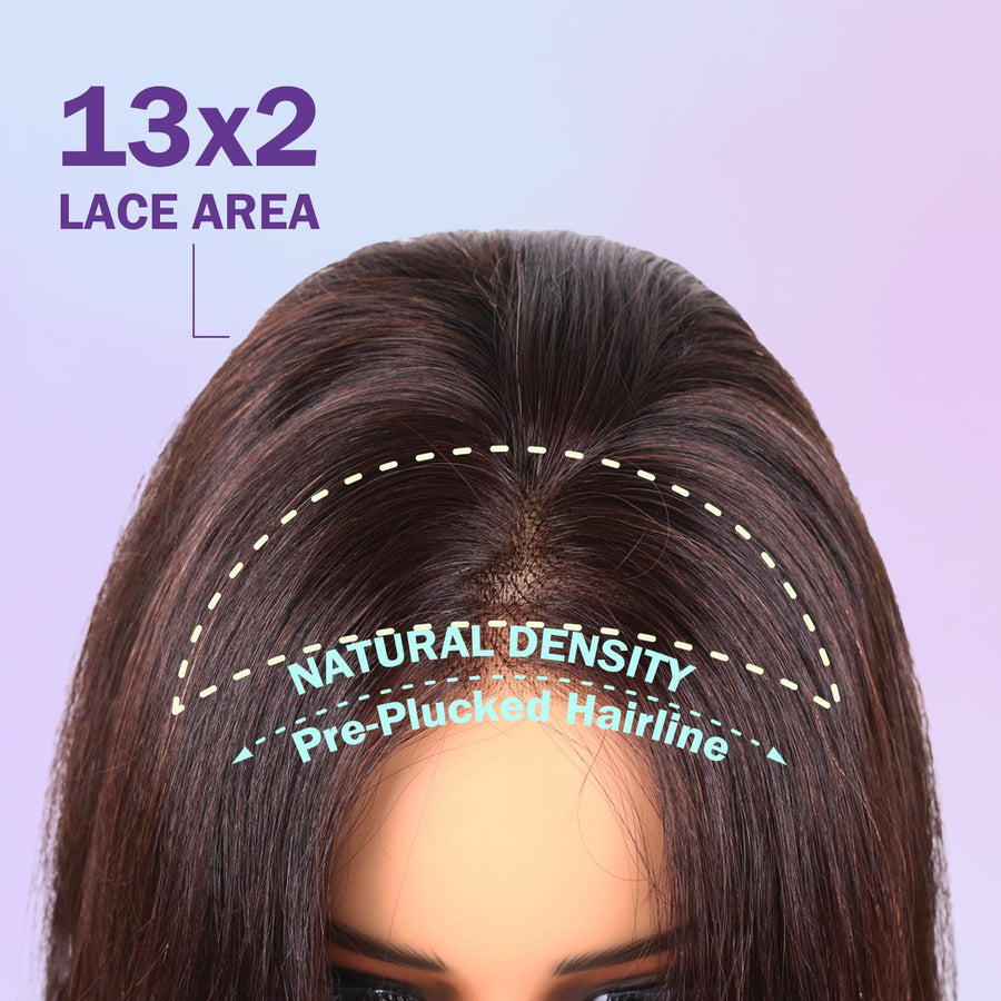 ManeMajesty 12 Inch Straight Lace Front Human Hair Wig - FT-1794-N - B0F28H8RF6