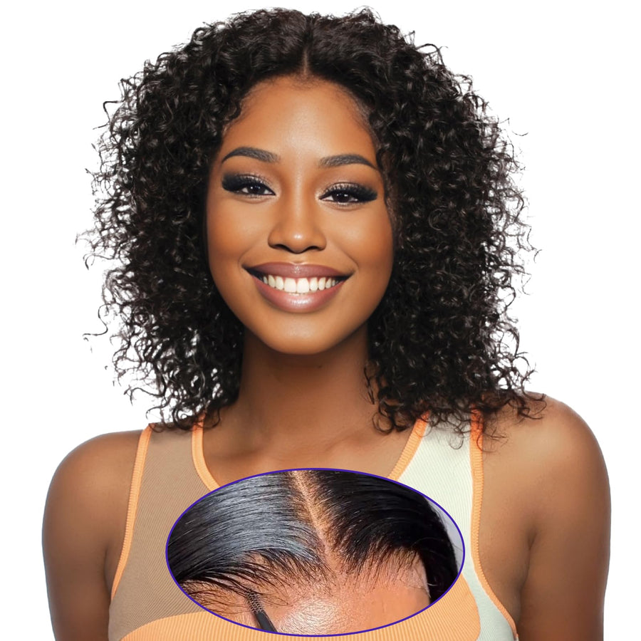 ManeMajesty Lace Front Glueless Human Hair Wig - FT-2589-Natural BK - B0F28HC9Z8