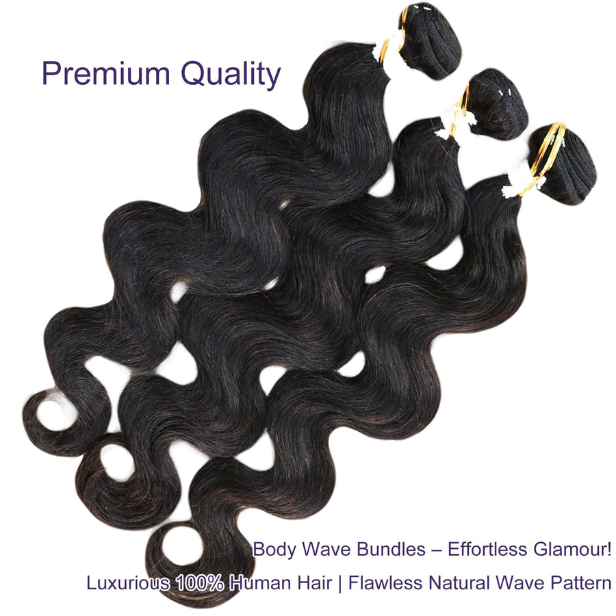 ManeMajesty Body Wave Brazilian Human Hair Bundles - Glossy-Body-10 - B0F3HW1ND1