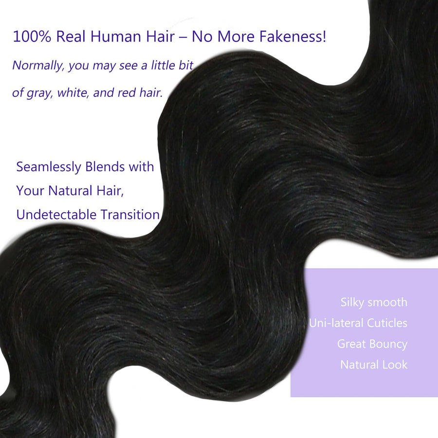 ManeMajesty Body Wave Brazilian Human Hair Bundles - Glossy-Body-10 - B0F3HW1ND1