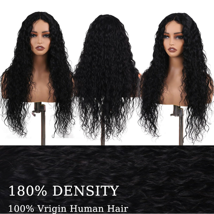 ManeMajesty Deep Wave Human Hair Wig - FT-2222H-1 - B0F4D762WQ
