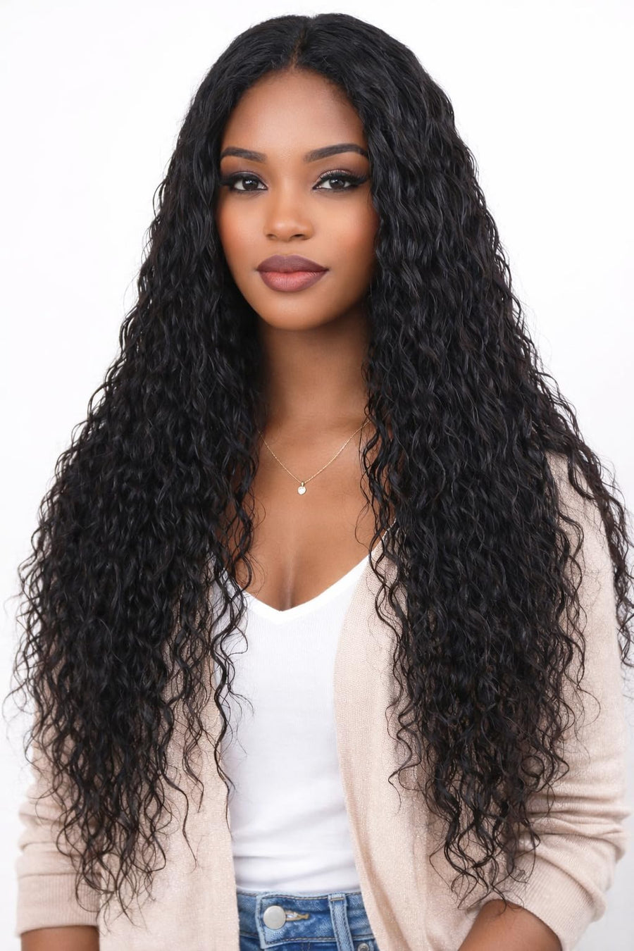 ManeMajesty Deep Wave Human Hair Wig - FT-2222J-1 - B0F4D9D11R