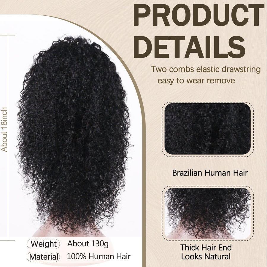 ManeMajesty Kinky Curly Drawstring Ponytail Extension - FT-2187D - B0F64J7HF3