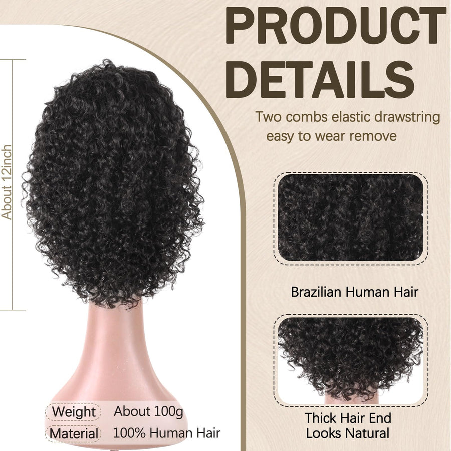 ManeMajesty Kinky Curly Drawstring Ponytail Extension - FT-2187A - B0F64JZ6R6
