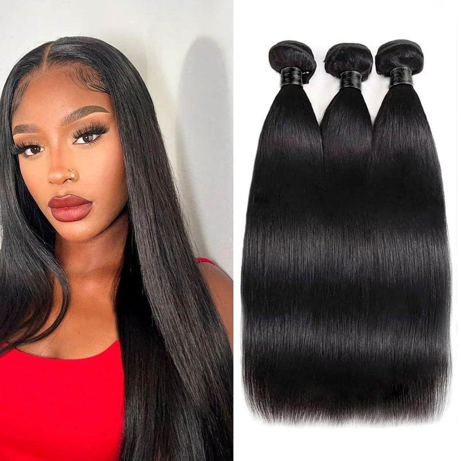 ManeMajesty Straight Brazilian Human Hair Bundles - 2.5 STAR-S-10 12 14 - B0F7LND53T
