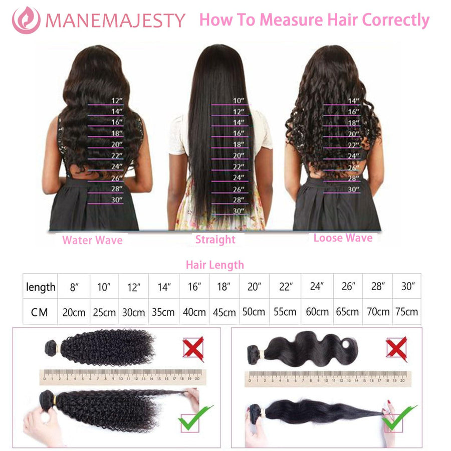 ManeMajesty Curly Brazilian Human Hair Bundles - 1C-12"*3+C - B0F7LPWN69