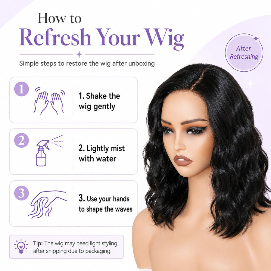 ManeMajesty 16 Inch Body Wave Lace Front Glueless Human Hair Wig - FT-2690 - B0F9TC62BJ