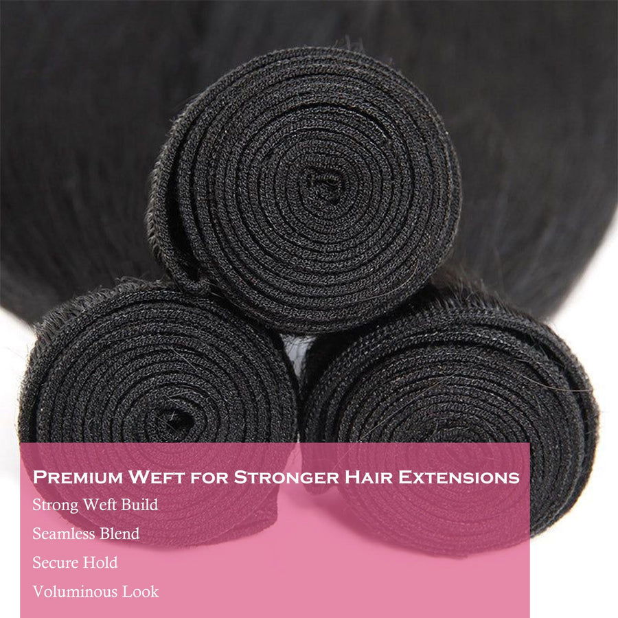 ManeMajesty Straight Brazilian Human Hair Bundles - Glossy-STRAIGHT-20 - B0F9W469LV