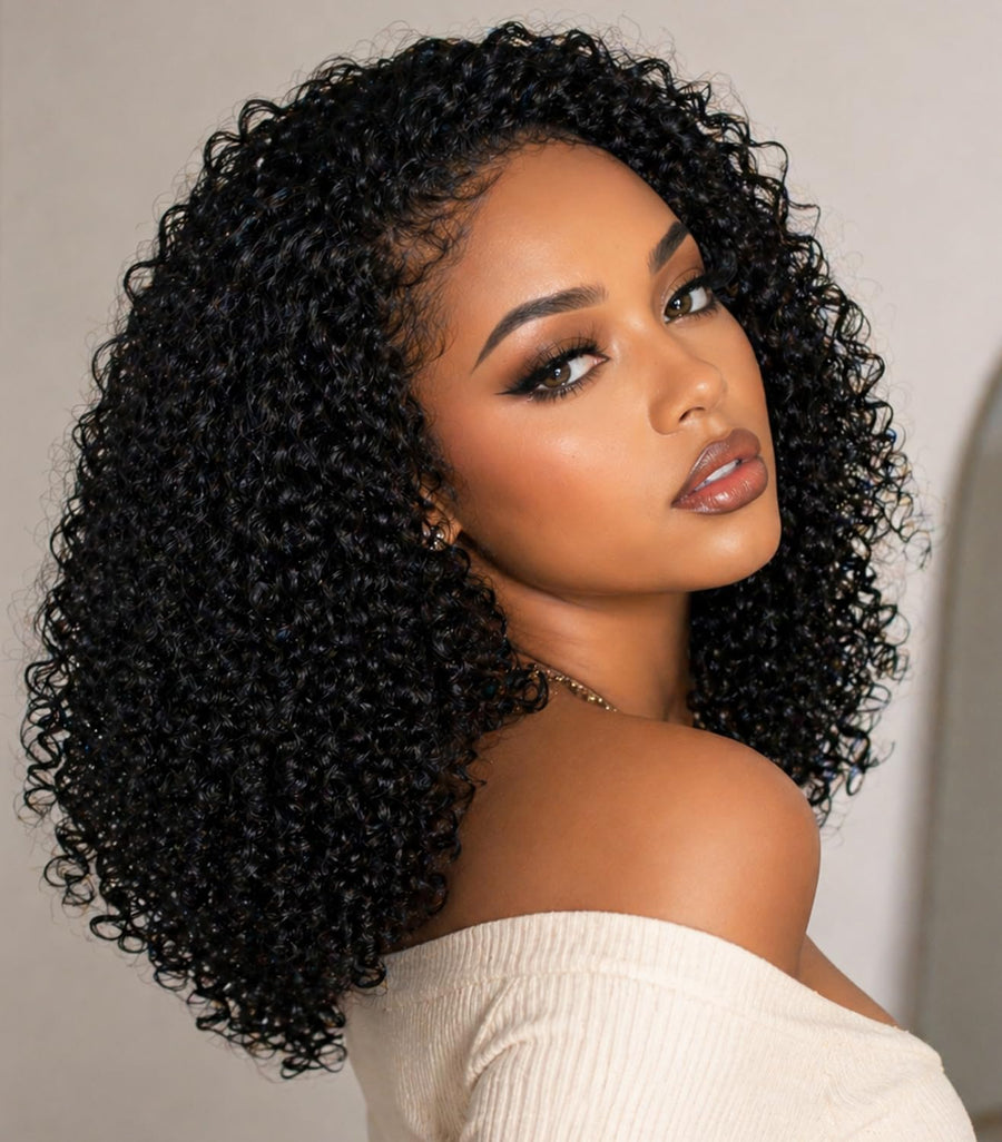 ManeMajesty Kinky Curly Half Wig - FT-2740C - B0FL1QMV1Z