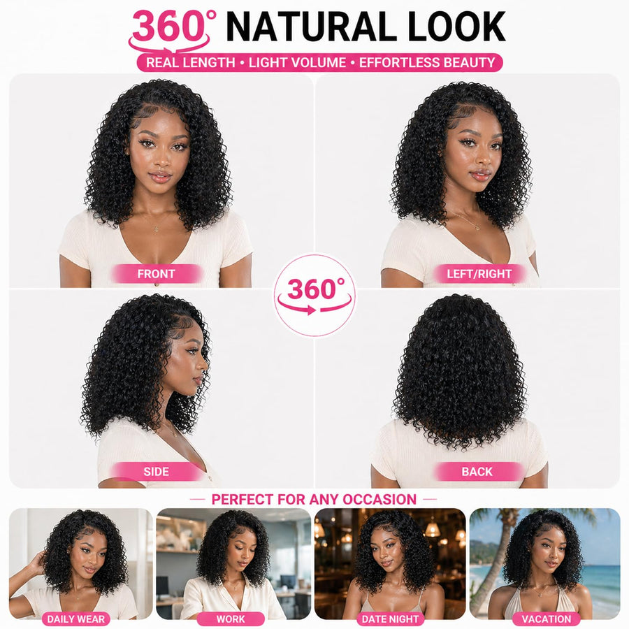 ManeMajesty Kinky Curly Half Wig - FT-2740C - B0FL1QMV1Z