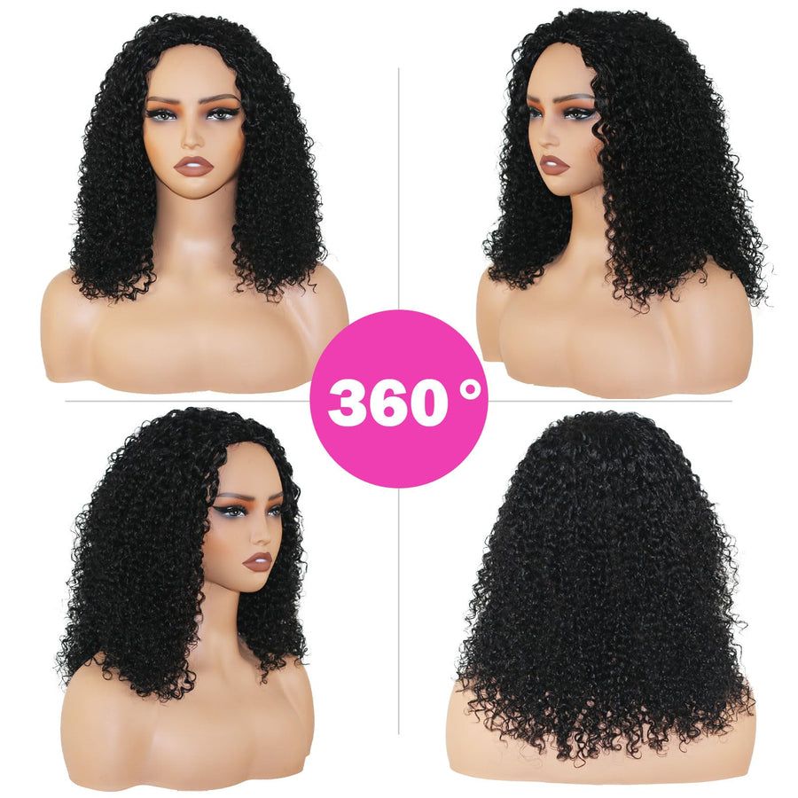 ManeMajesty Kinky Curly Half Wig - FT-2740C - B0FL1QMV1Z