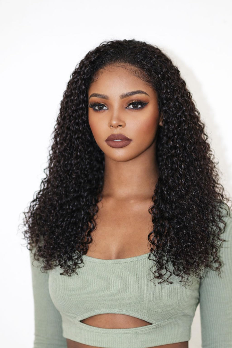 ManeMajesty Kinky Curly 13x4 Lace Front Glueless Human Hair Wig - FT-2326D - B0G5NR4D7Q