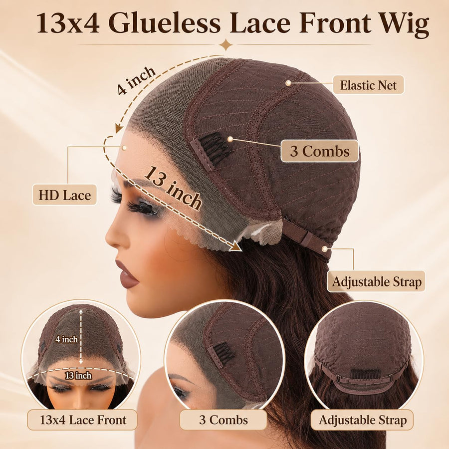 ManeMajesty Kinky Curly 13x4 Lace Front Glueless Human Hair Wig - FT-2326D - B0G5NR4D7Q
