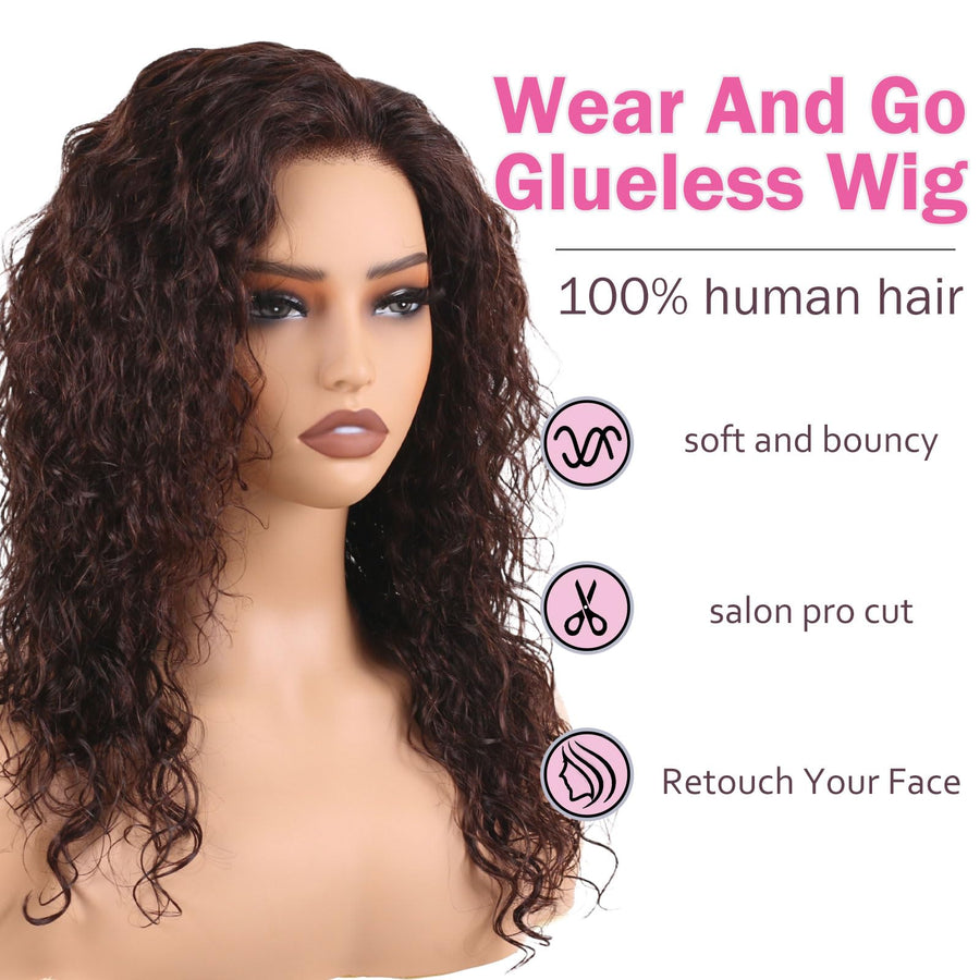 ManeMajesty 18 Inch Curly 13x4 Lace Front Glueless Wear and Go Human Hair Wig - FT-1863-1 - B0GWKPLNQZ